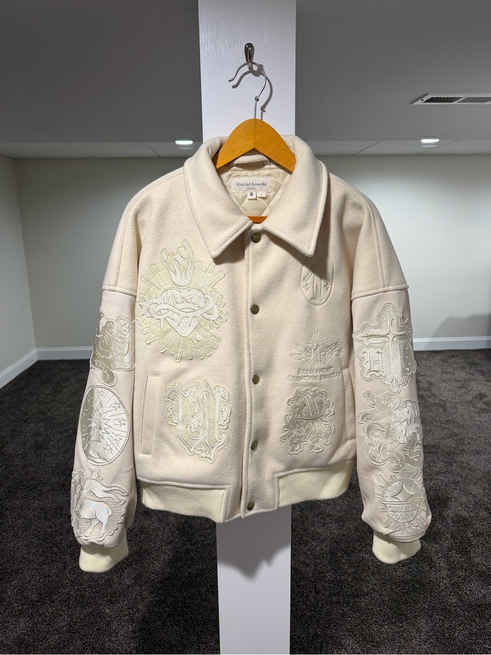 Untitled Artworks Milano Angel of Peace Varsity Cream Jacket